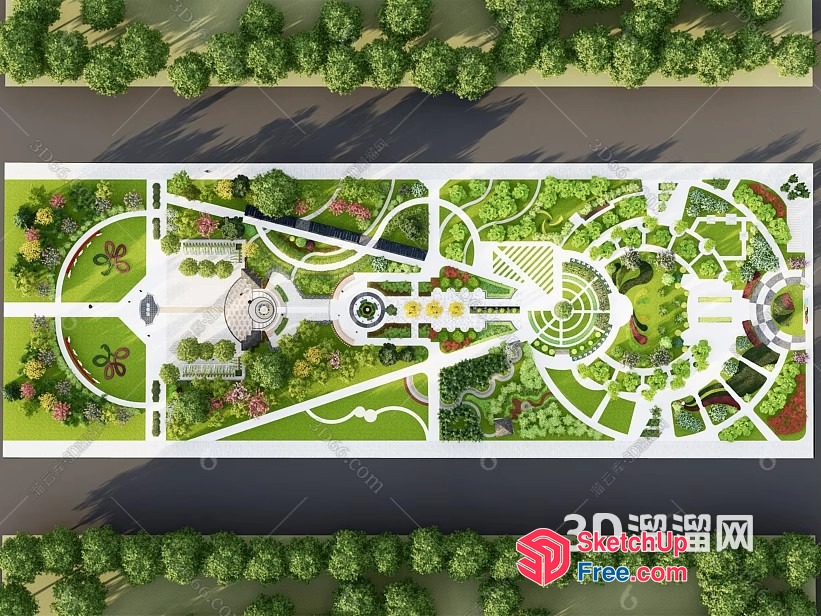 Beautiful And Serene Landscape Park 3D SketchUp File