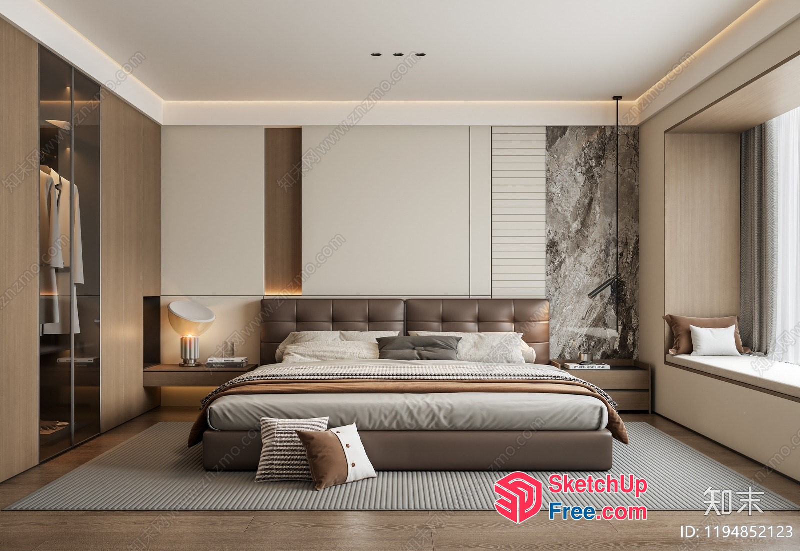 Modern Minimalist Bedroom Interior Design 3D SketchUp File