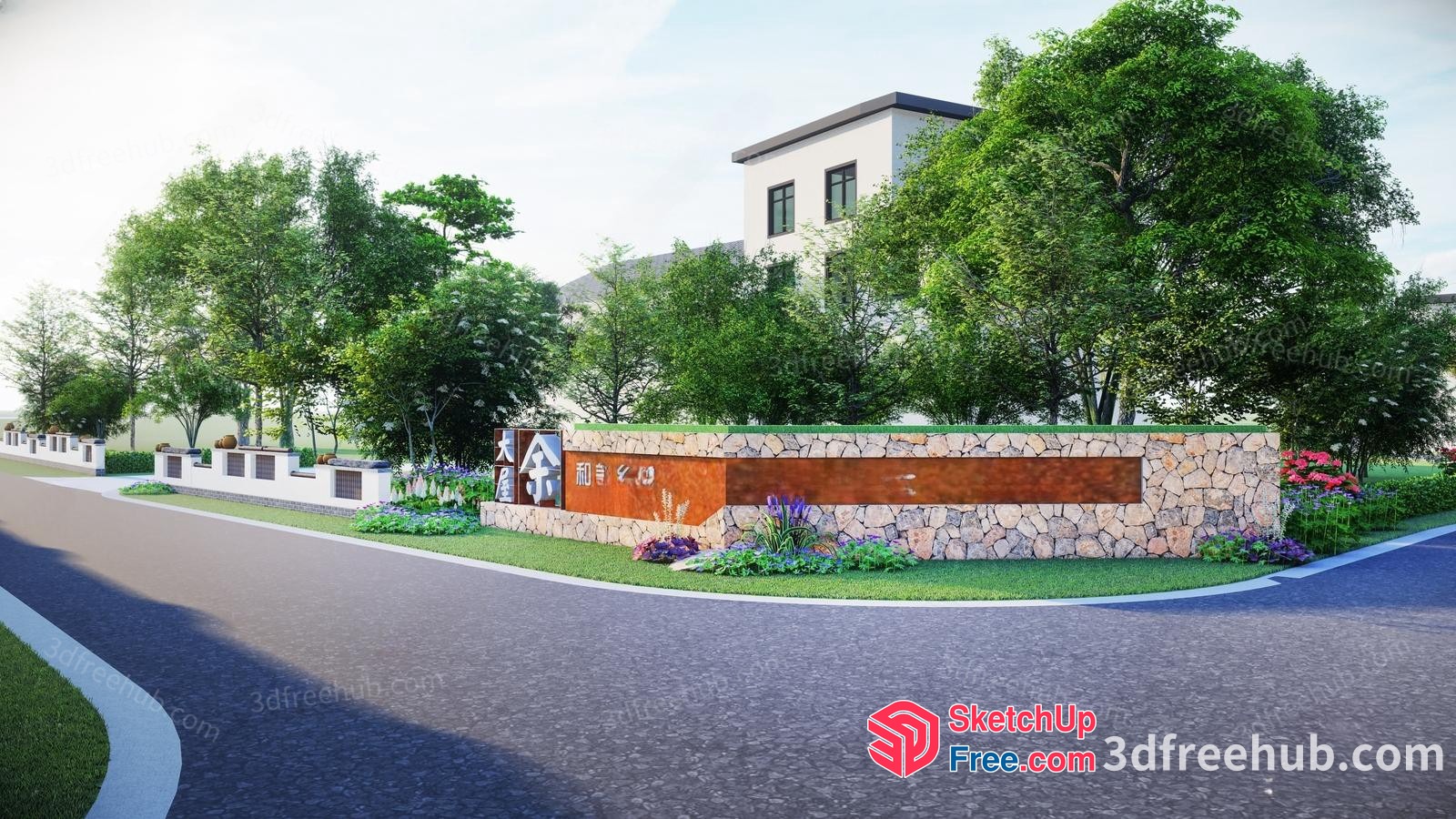 Entrance To A Luxury Home Or Resort 3D SketchUp File