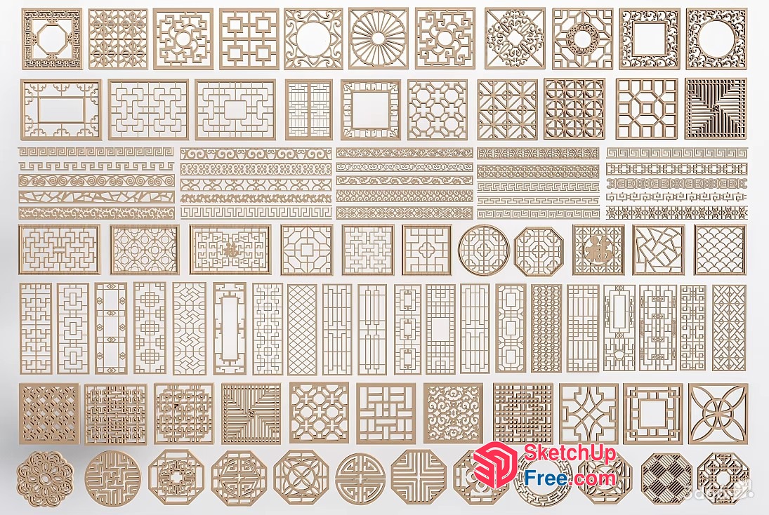Intricate Geometric Patterns 3D SketchUp File