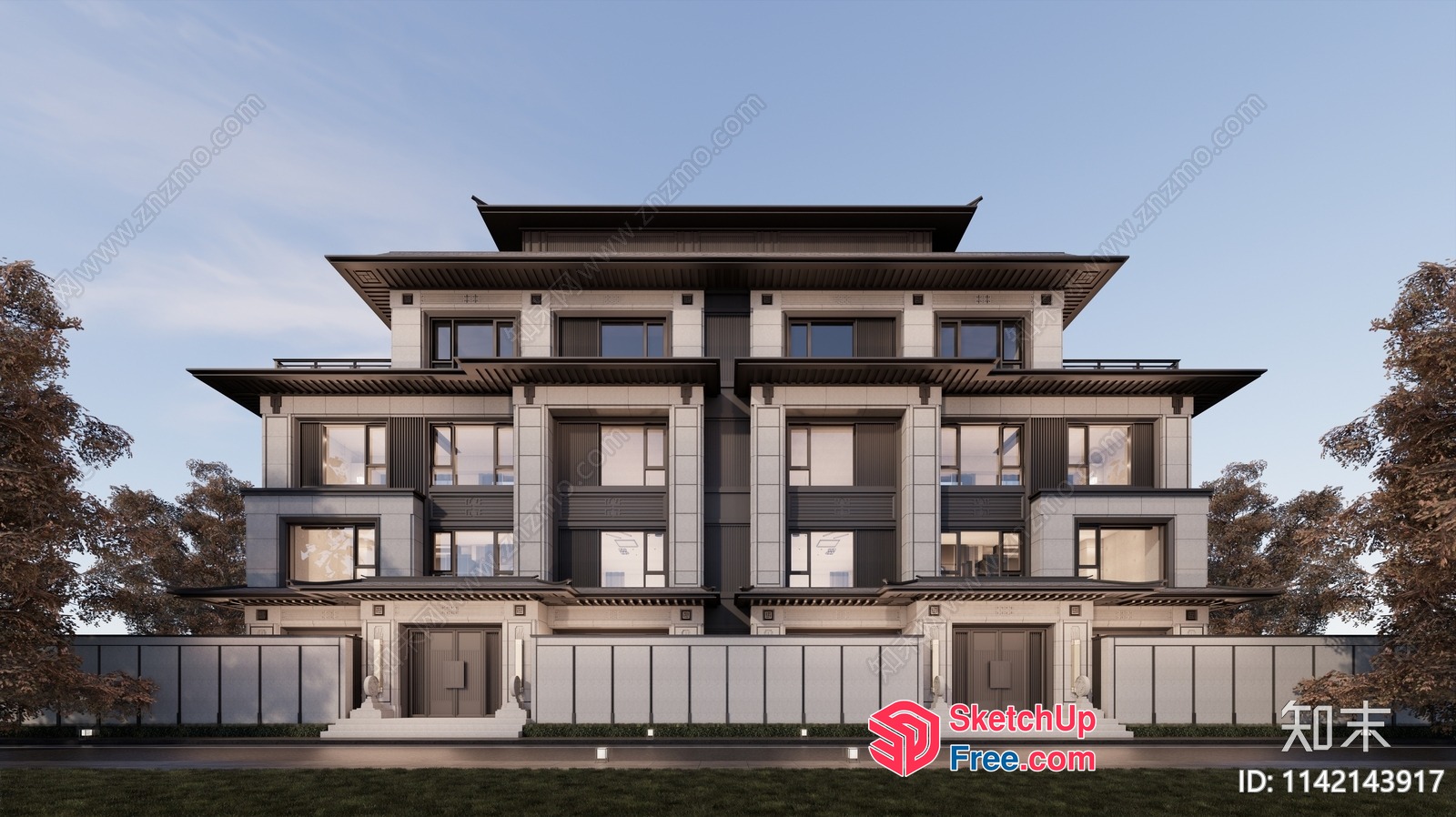 Japanese Style Villa Exterior 3D SketchUp File