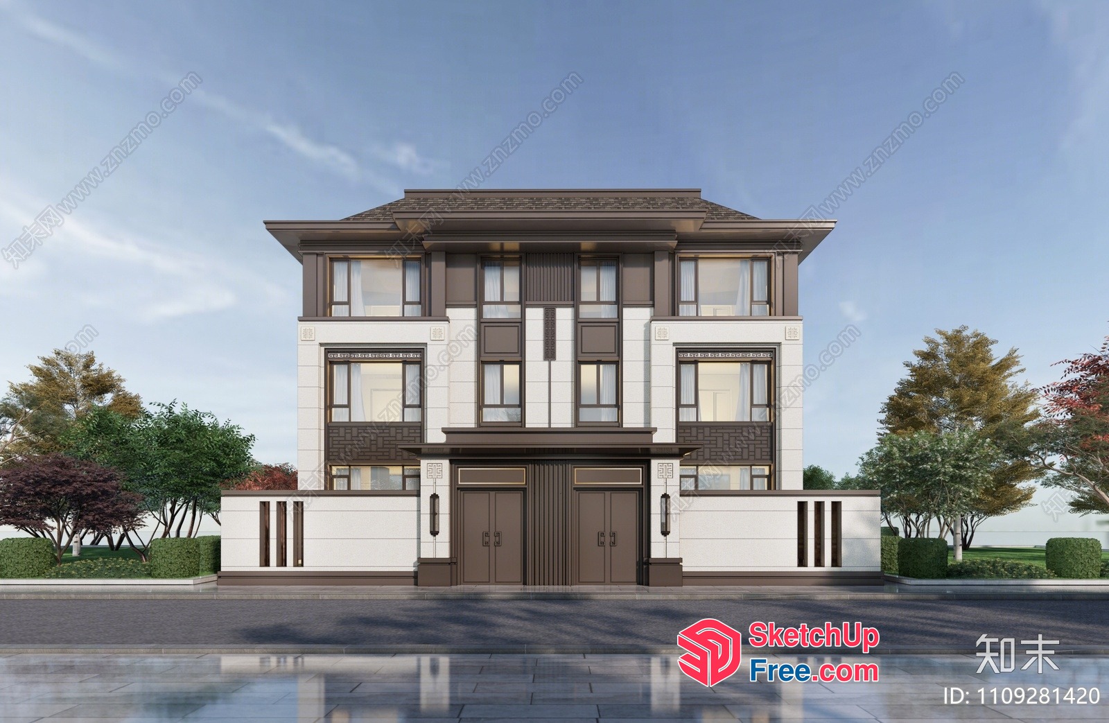 Luxurious Modern Villa With Elegant Facade 3D SketchUp File