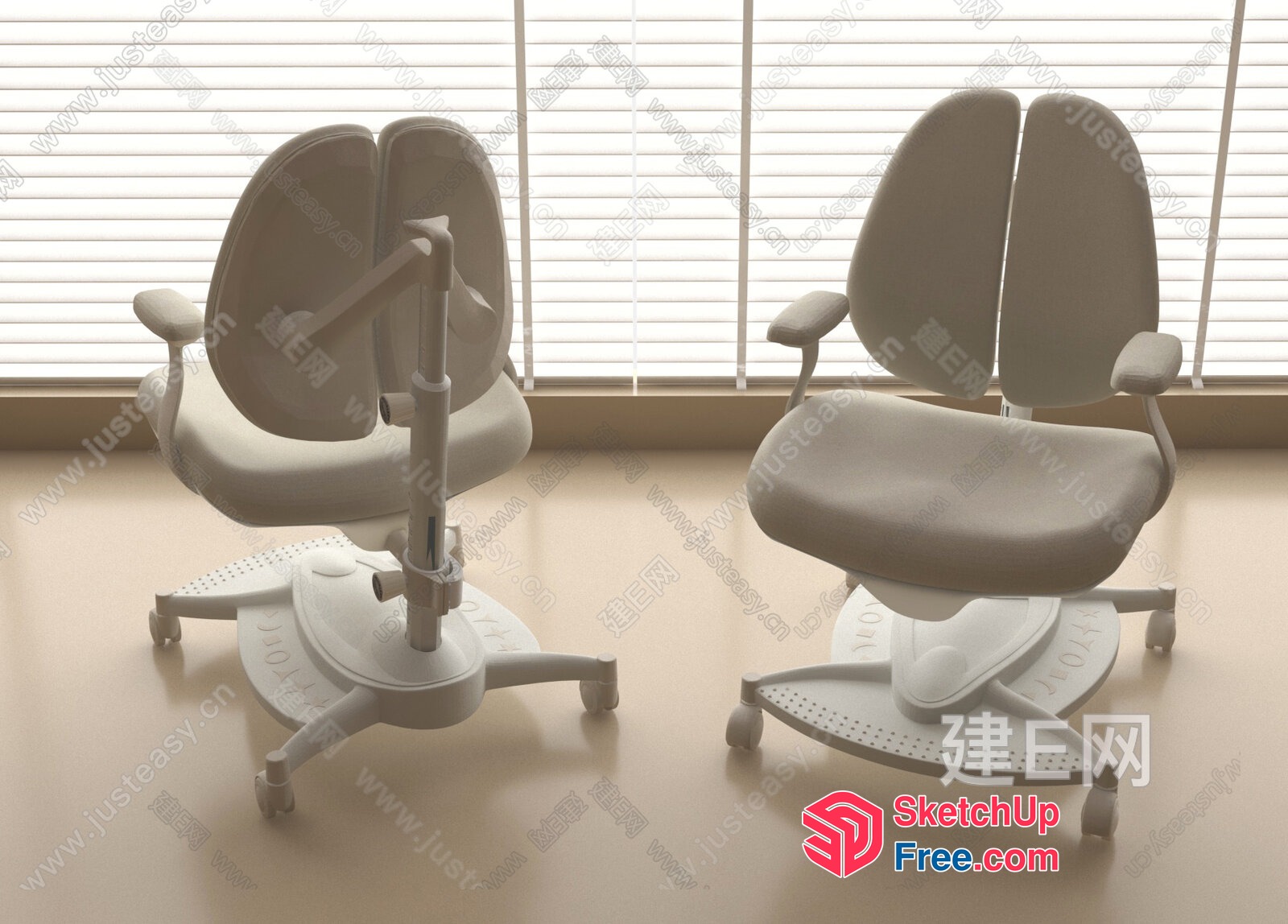 Office Chairs With Adjustable Height And Wheels 3D SketchUp File
