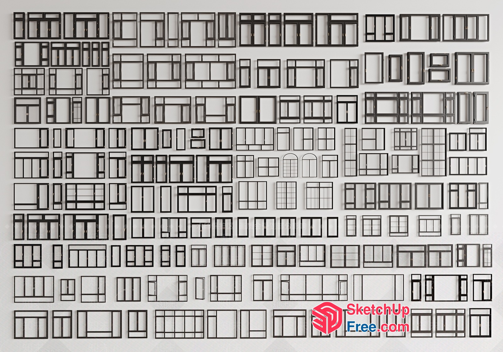 A Wall Of Windows 3D SketchUp File
