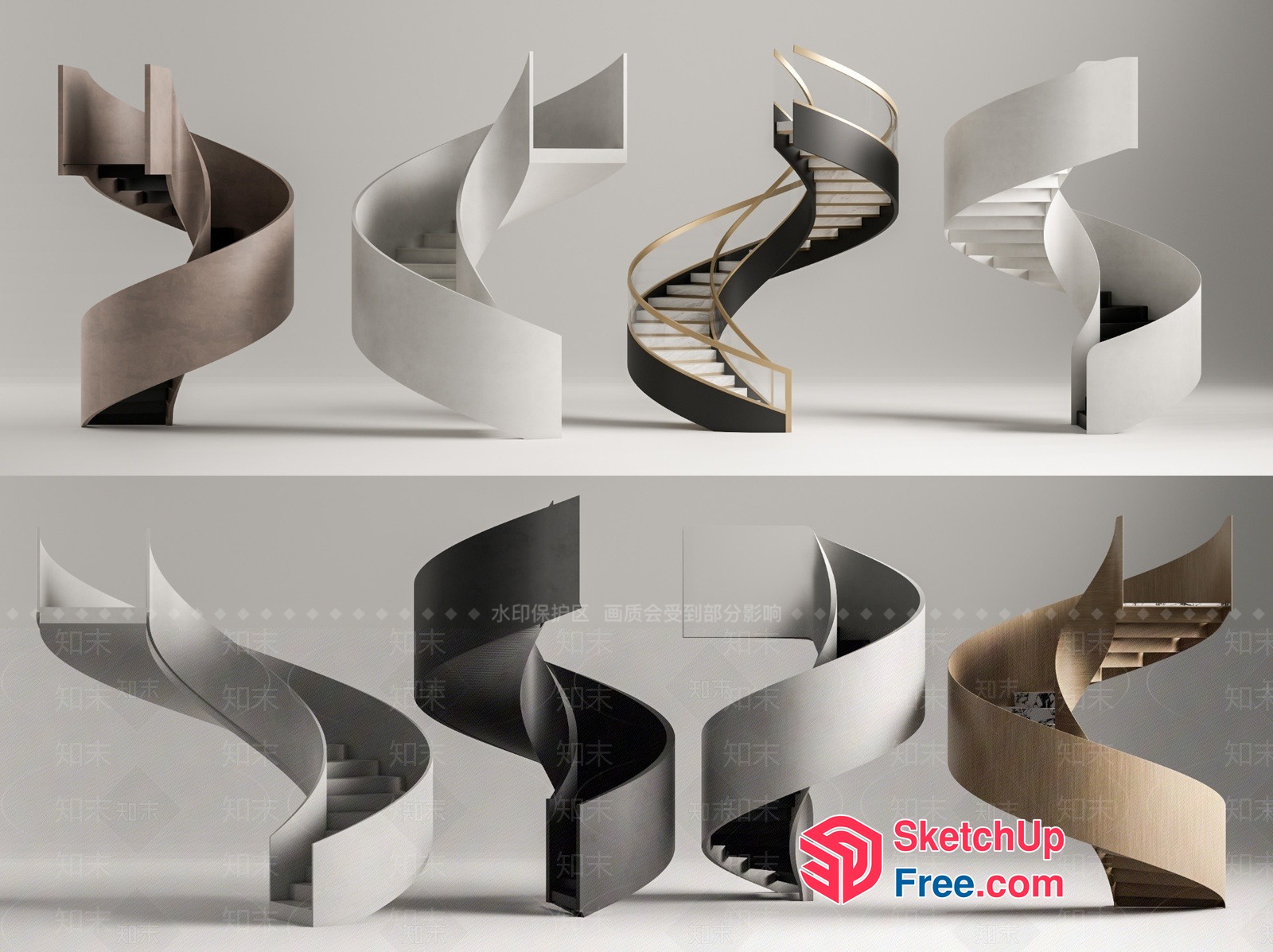 Curved Staircase Designs 3D SketchUp File