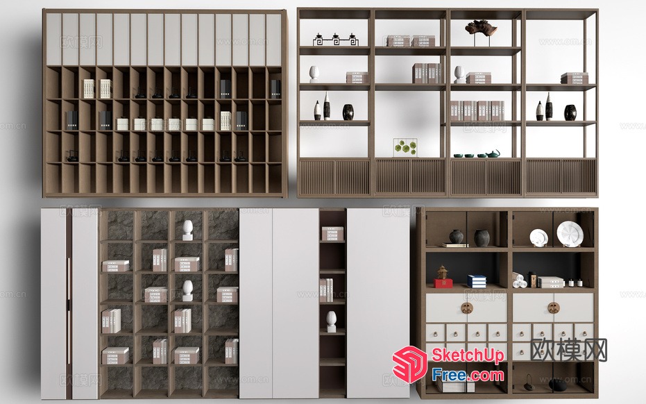 Modern Shelving Units For Home Decor 3D SketchUp File