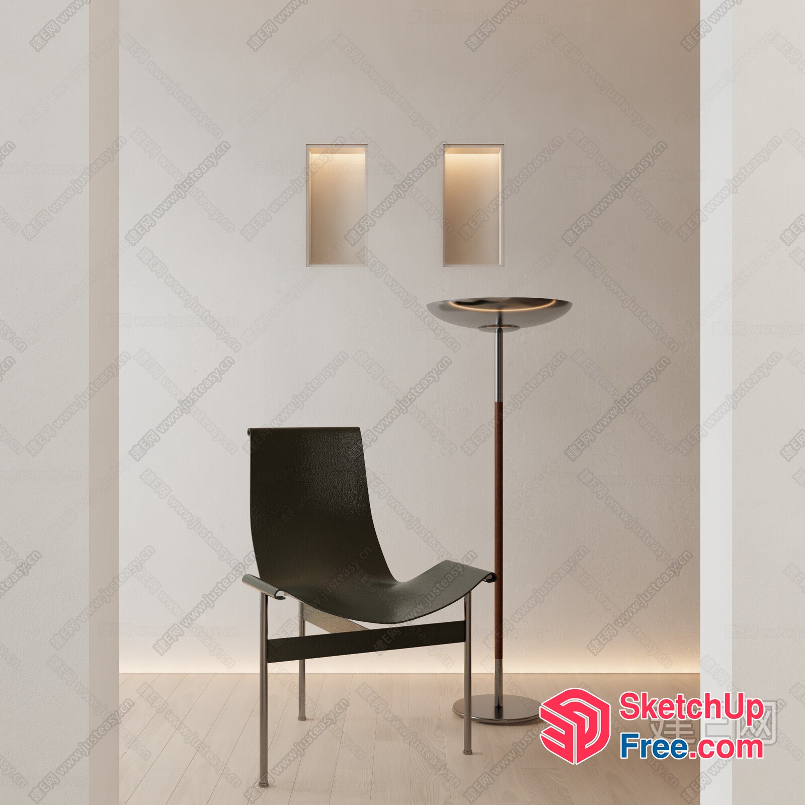 Elegant Minimalist Living Room Design 3D SketchUp File