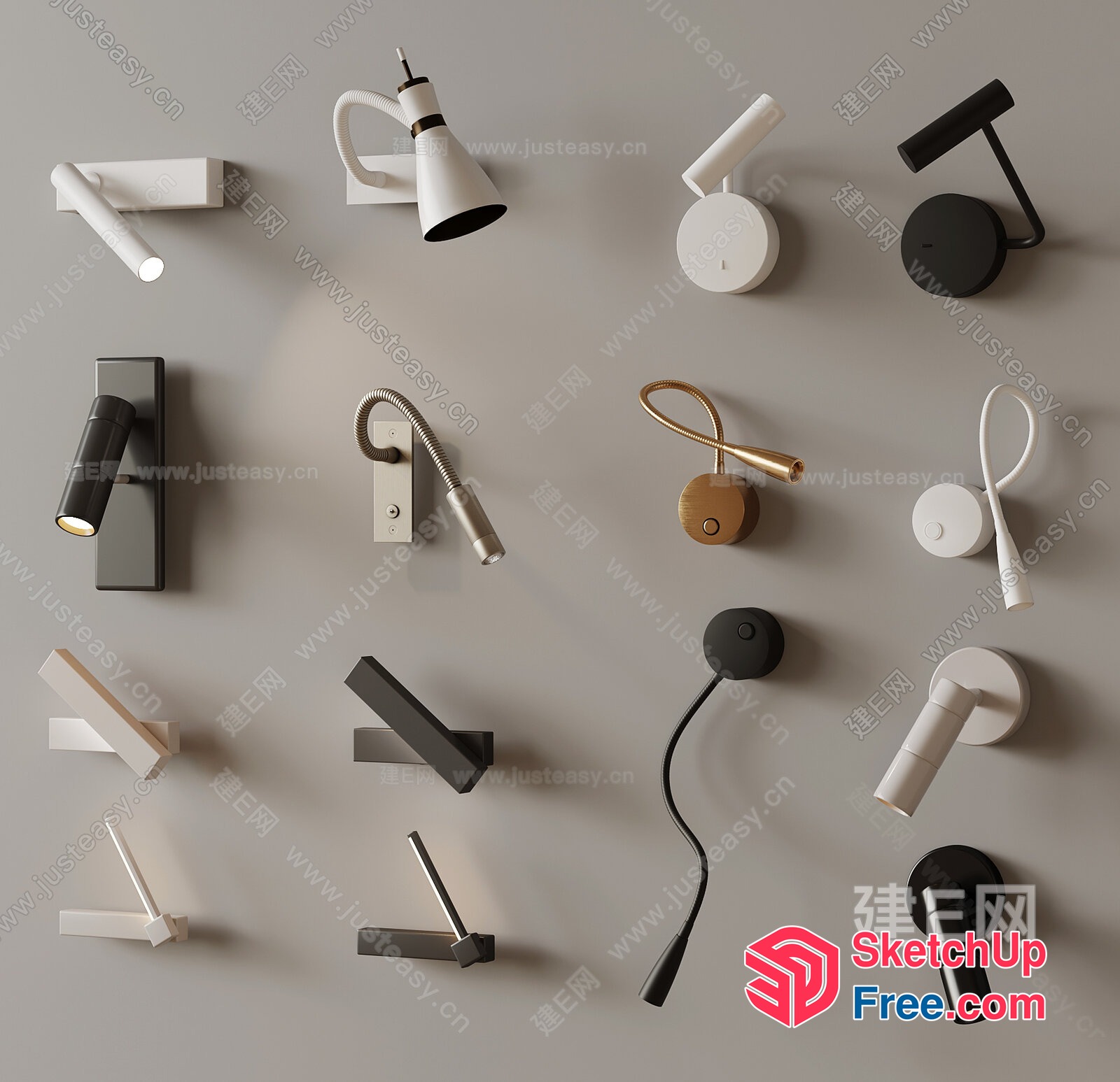 Modern Wall Lighting Options 3D SketchUp File