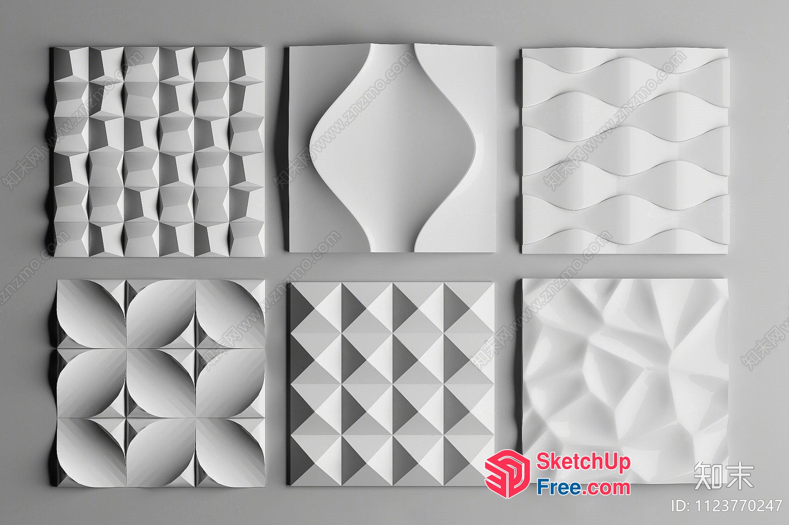 3D Wall Panels With Geometric Patterns 3D SketchUp File