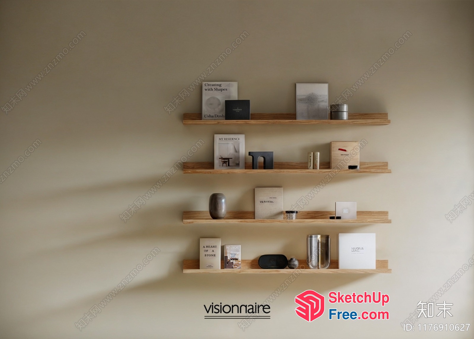 Decorative Shelf With Various Items 3D SketchUp File