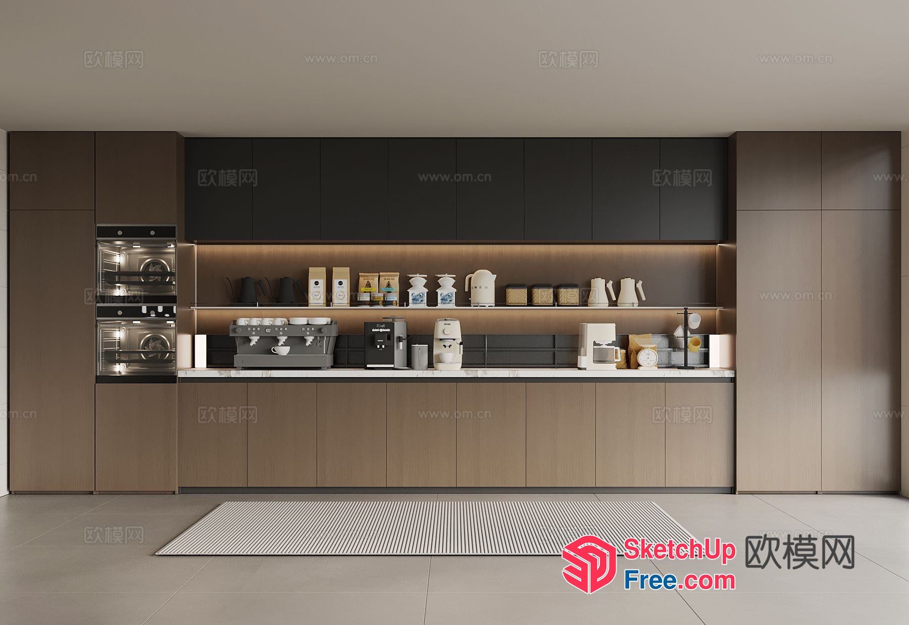 Modern Kitchen Display With Various Appliances And Decor 3D SketchUp File