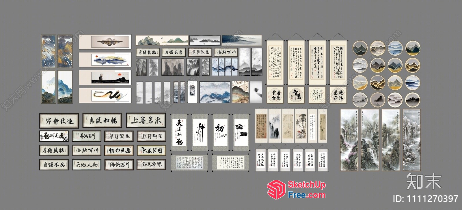 Asian-Inspired Art Collection 3D SketchUp File