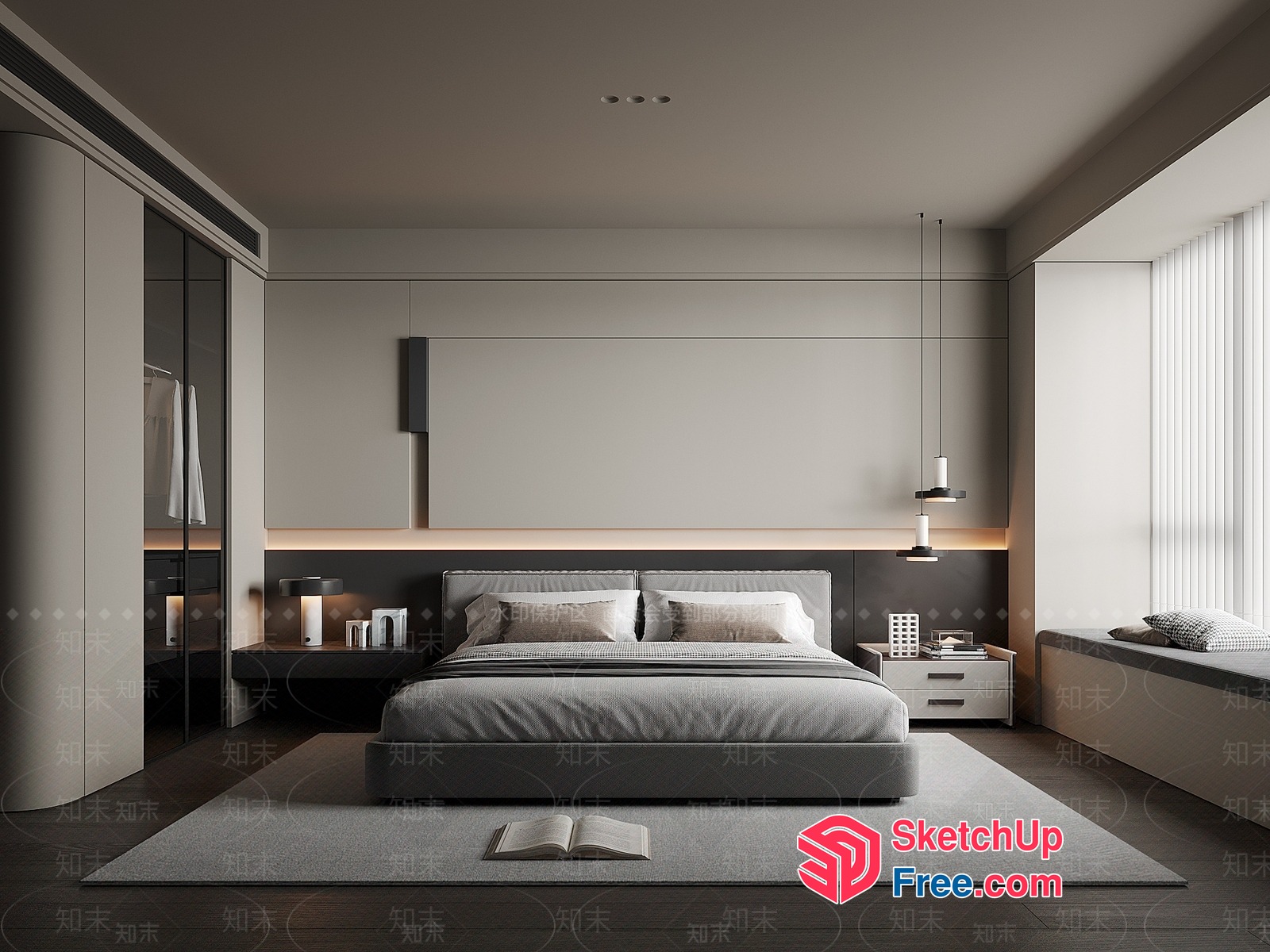 Minimalist Modern Bedroom Design 3D SketchUp File