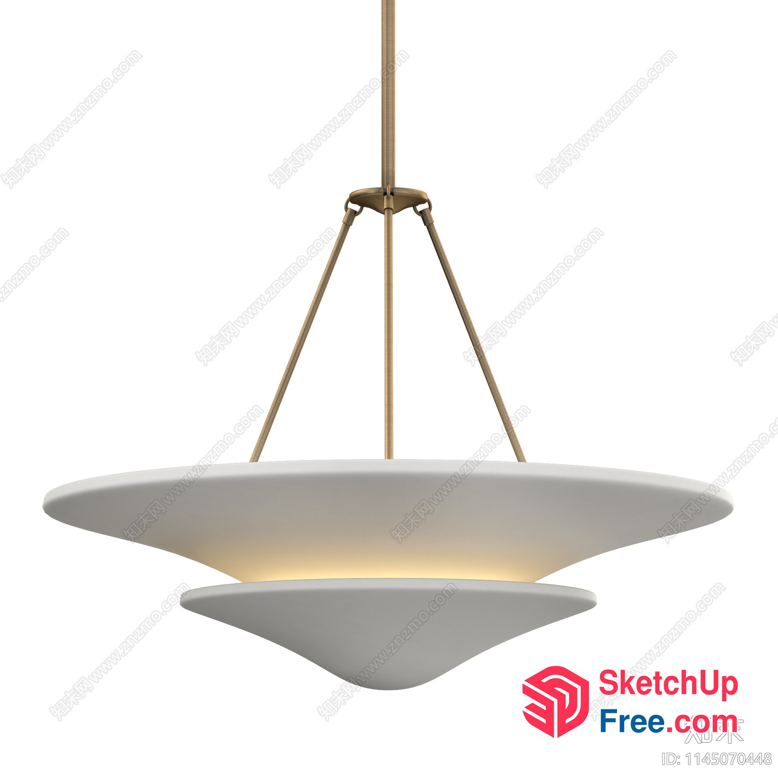 Elegant Hanging Light Fixture With Sleek White Shade 3D SketchUp File
