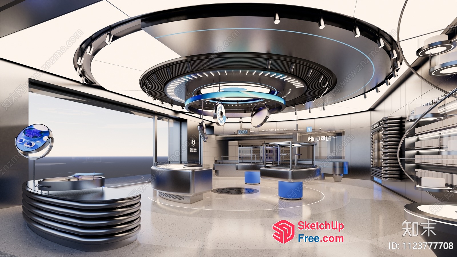 Futuristic Shopping Mall Interior 3D SketchUp File