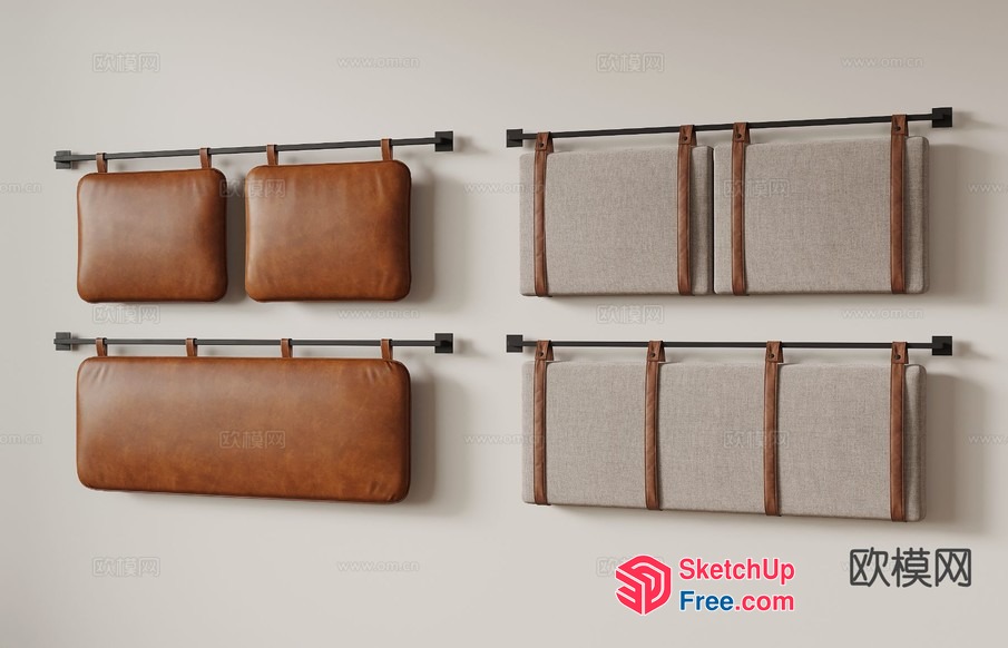 Leather And Fabric Hanging Storage Units 3D SketchUp File