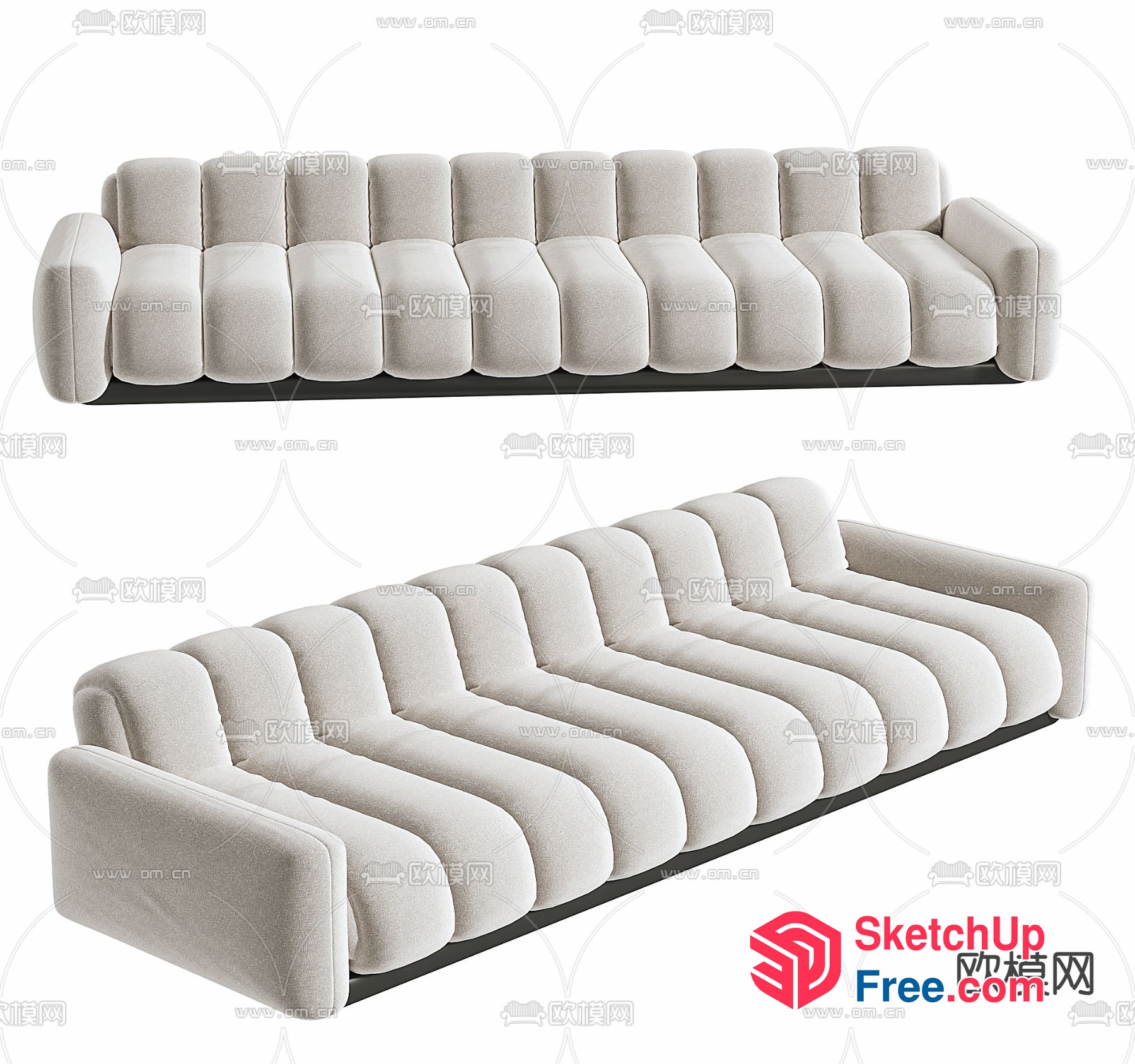 Elegant And Modern Sofa Set 3D SketchUp File