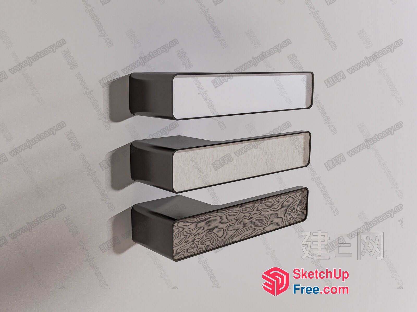 Modern Rectangular Door Handles 3D SketchUp File