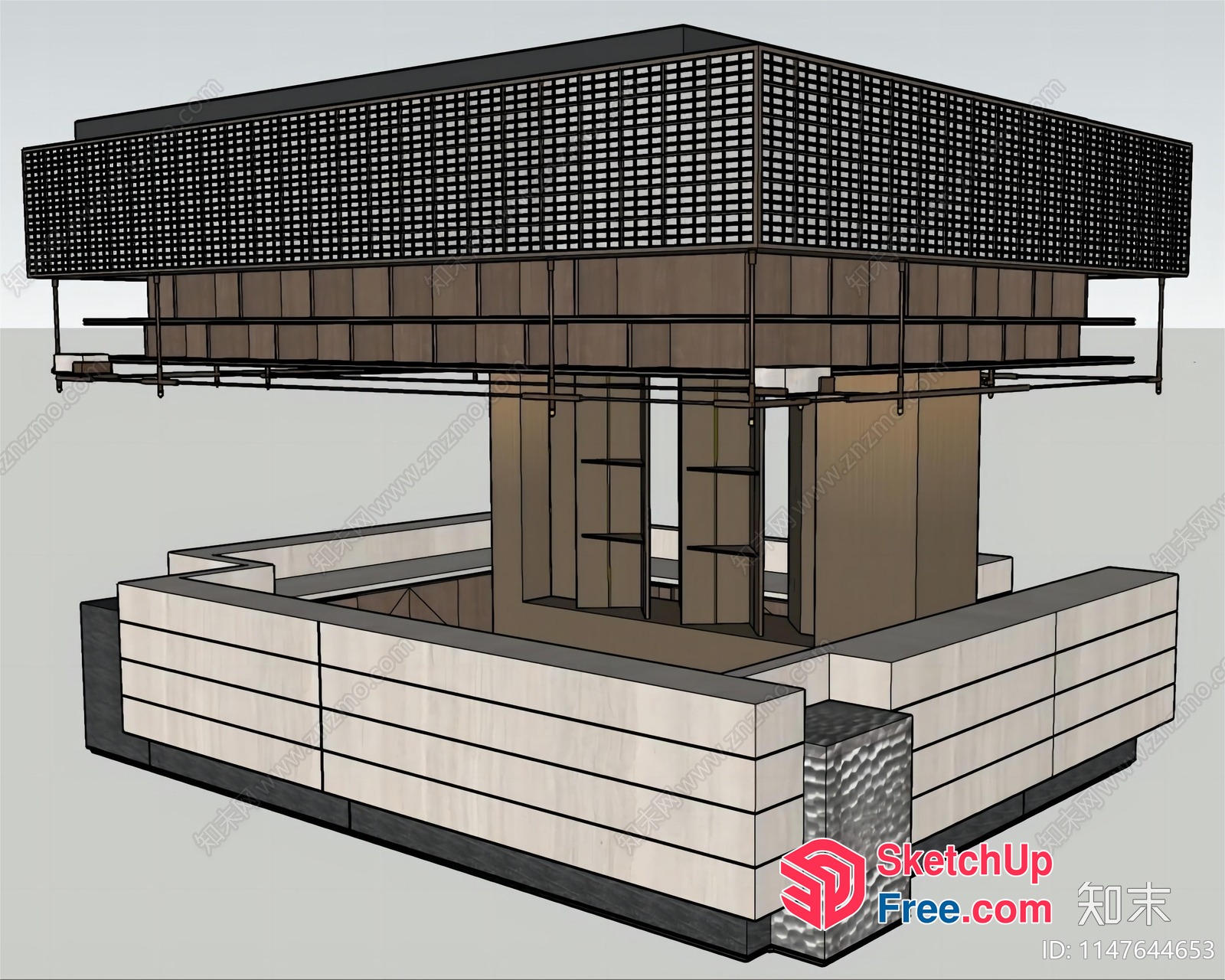 Modern Minimalist Architecture Building Exterior 3D SketchUp File