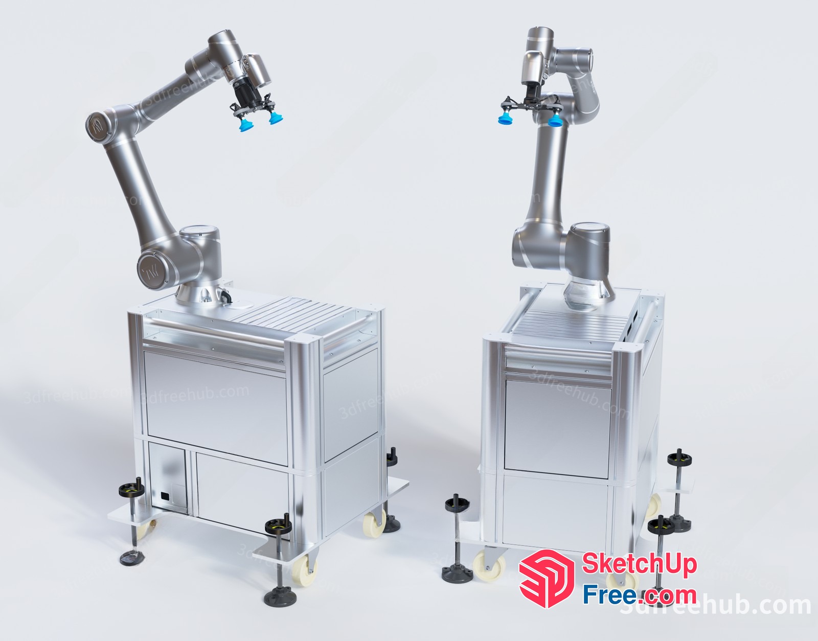 Robotic Arms On Metal Workstations 3D SketchUp File