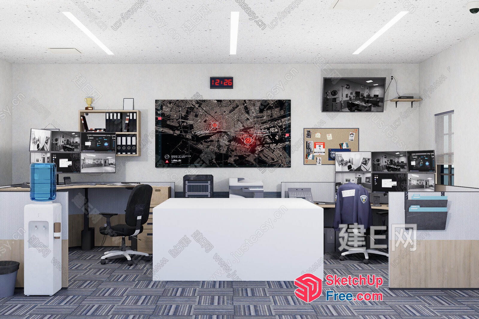 Modern Office Space With Contemporary Furniture And Technology 3D SketchUp File