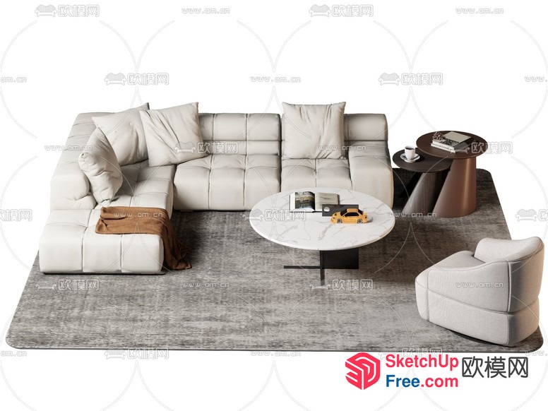 Modern Minimalist Living Room Interior Design 3D SketchUp File