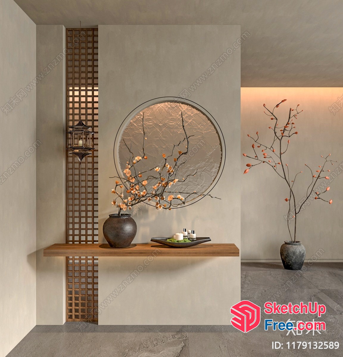 Minimalist Japanese Style Interior Decor 3D SketchUp File