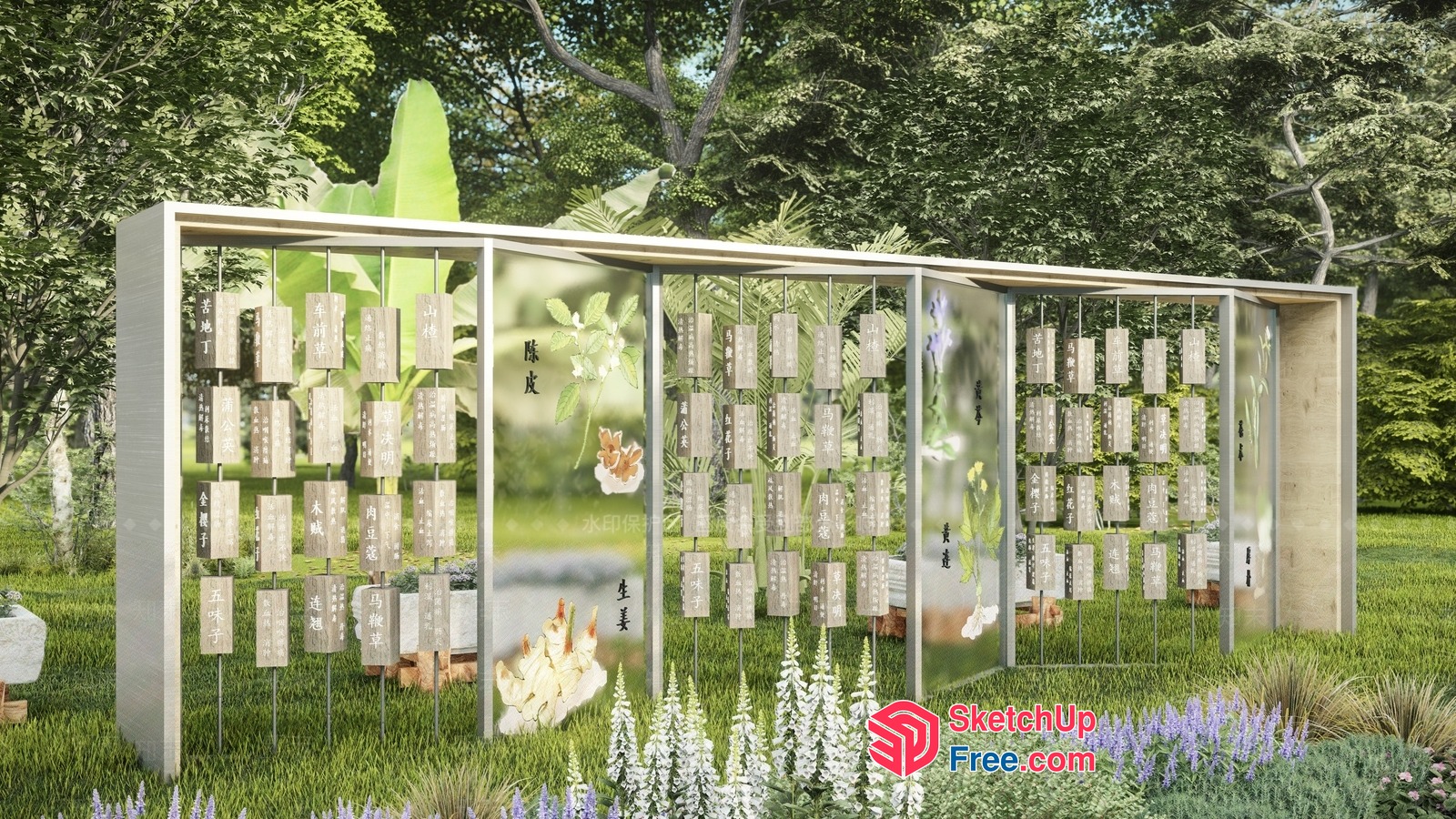 Elegant Outdoor Wind Chime Decor 3D SketchUp File