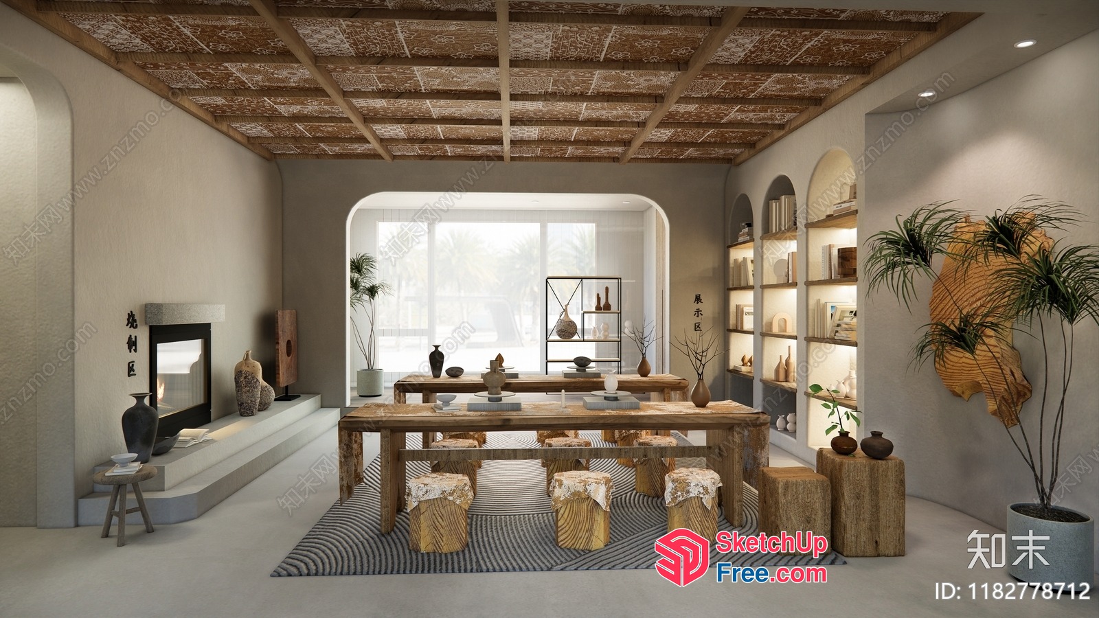 Minimalist Wabi-Sabi Style Interior Decor 3D SketchUp File