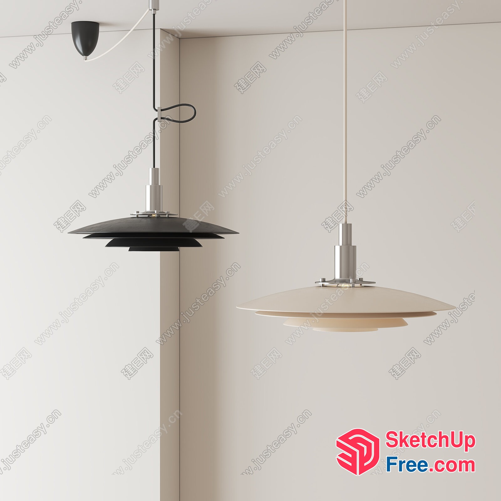 Modern Hanging Ceiling Lights 3D SketchUp File