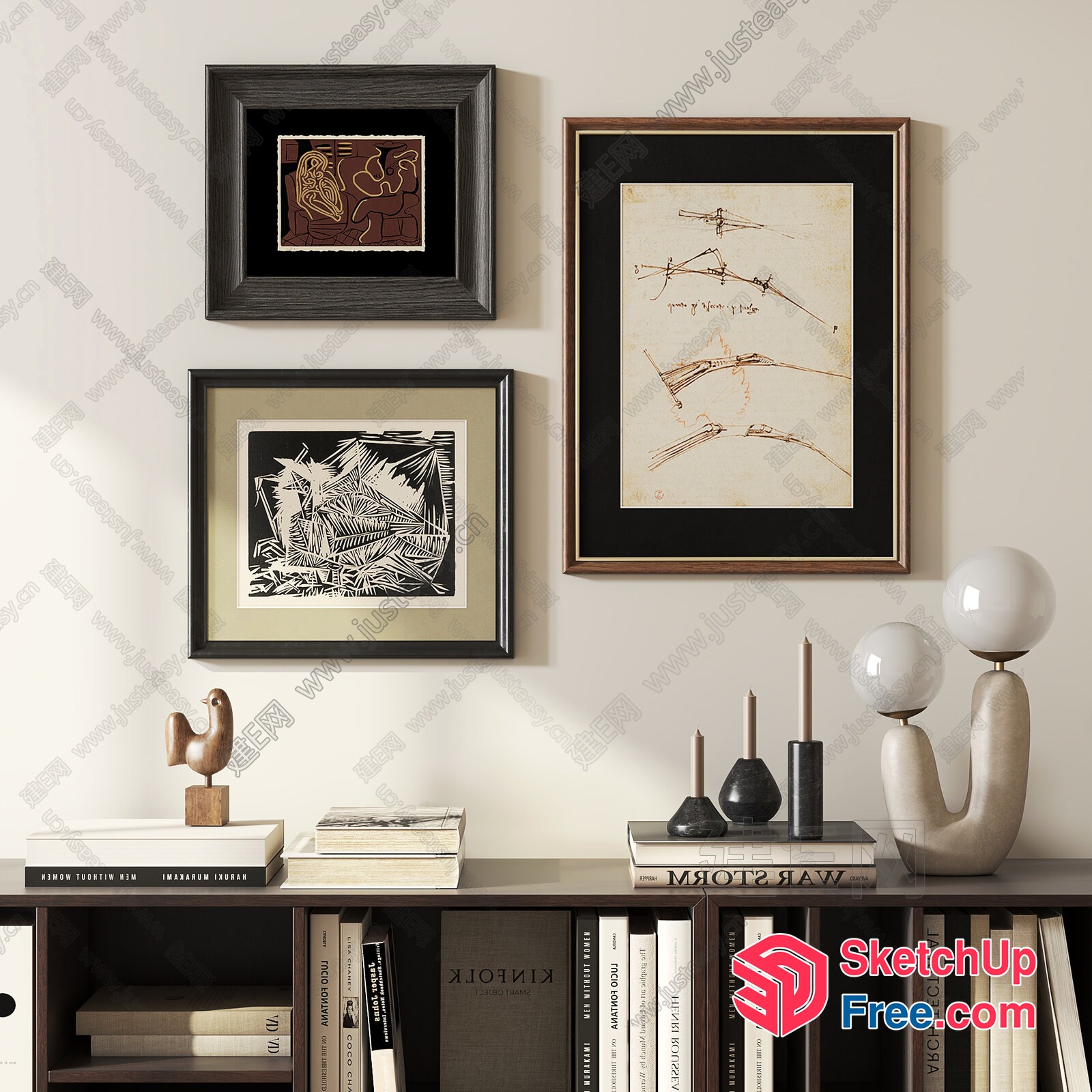 Minimalist Art Gallery Collection 3D SketchUp File