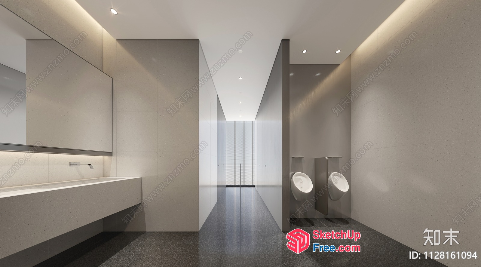 Modern Minimalist Bathroom Interior Design 3D SketchUp File