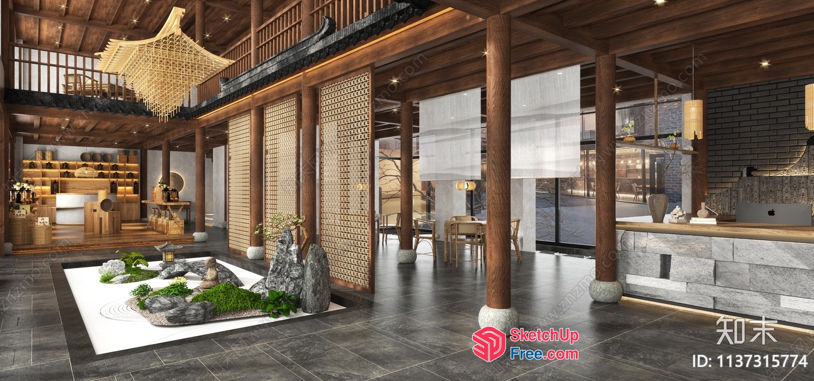 Serene Japanese-Style Home With Zen Garden 3D SketchUp File