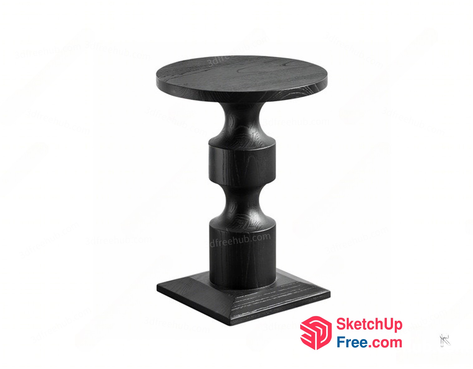 Dark Grey Pillar Table 3D SketchUp File