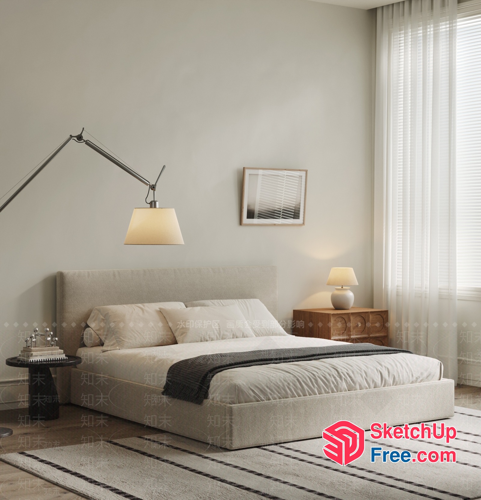 Modern Minimalist Bedroom Interior Design 3D SketchUp File
