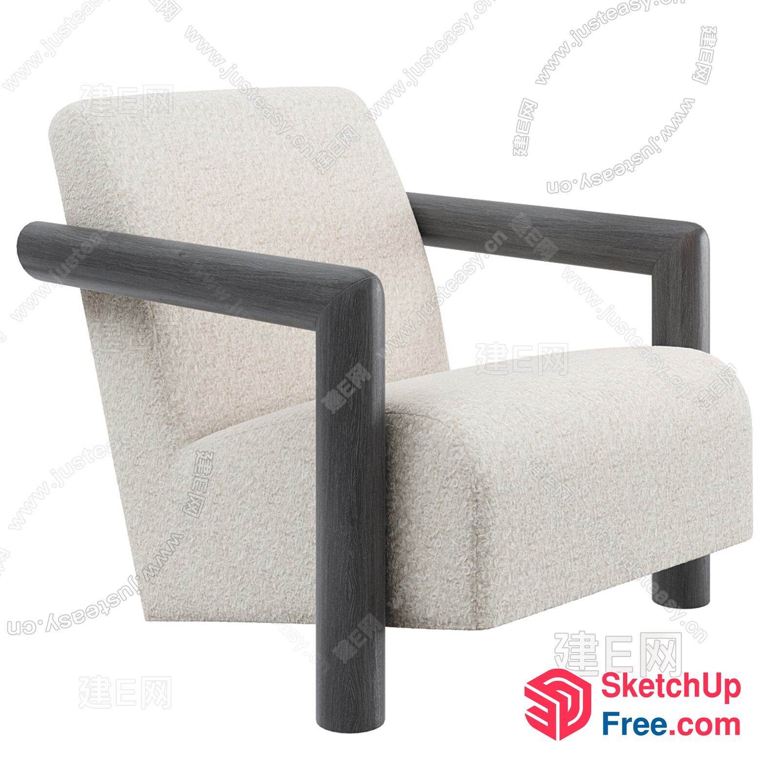 Stylish Creamy Style Armchair 3D SketchUp File