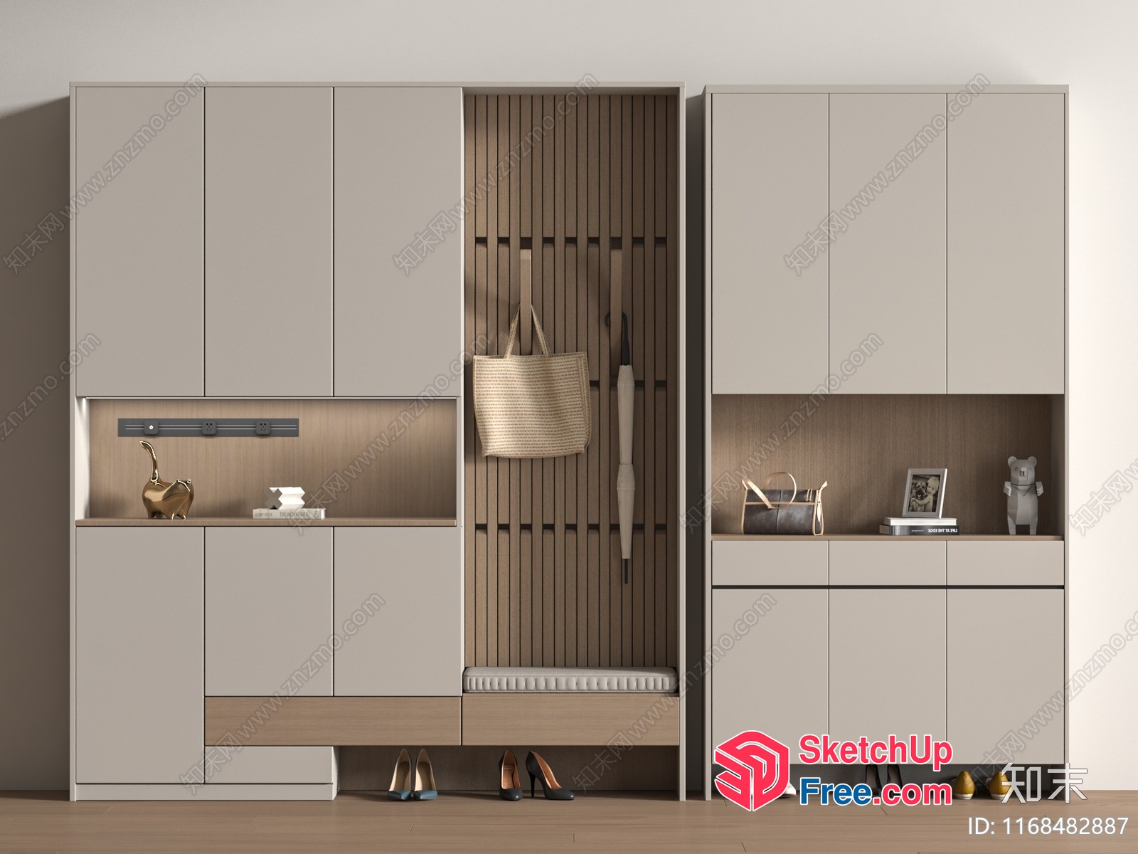 Modern Minimalist Shoe Storage Furniture 3D SketchUp File