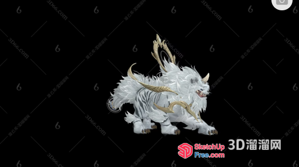 A White Lion With Golden Accents 3D SketchUp File