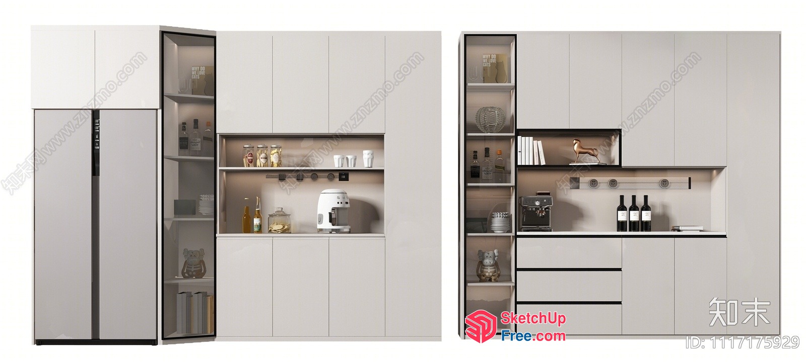 Modern Minimalist Kitchen Interior With Appliances 3D SketchUp File