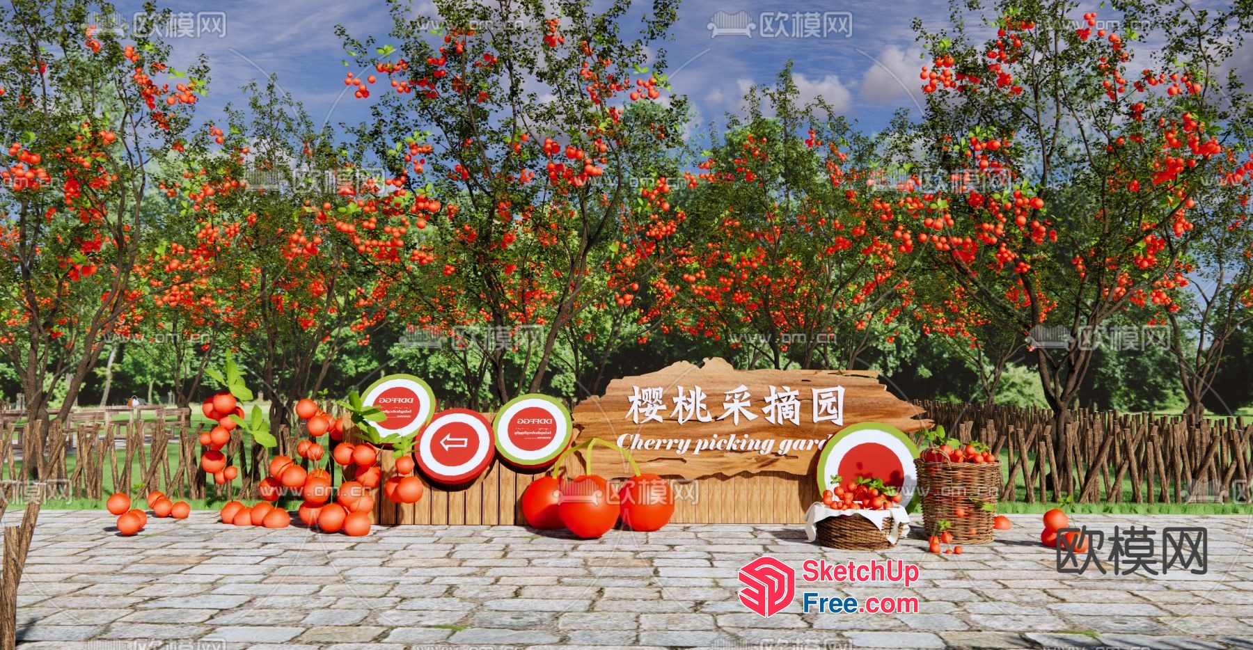 Cherry Picking Garden 3D SketchUp File