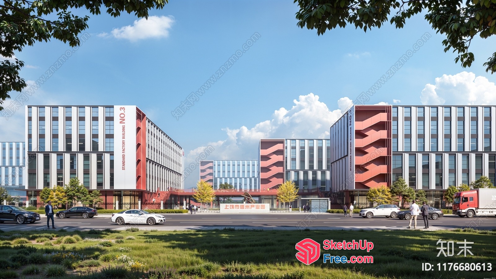 Modern Industrial Park Exterior 3D SketchUp File