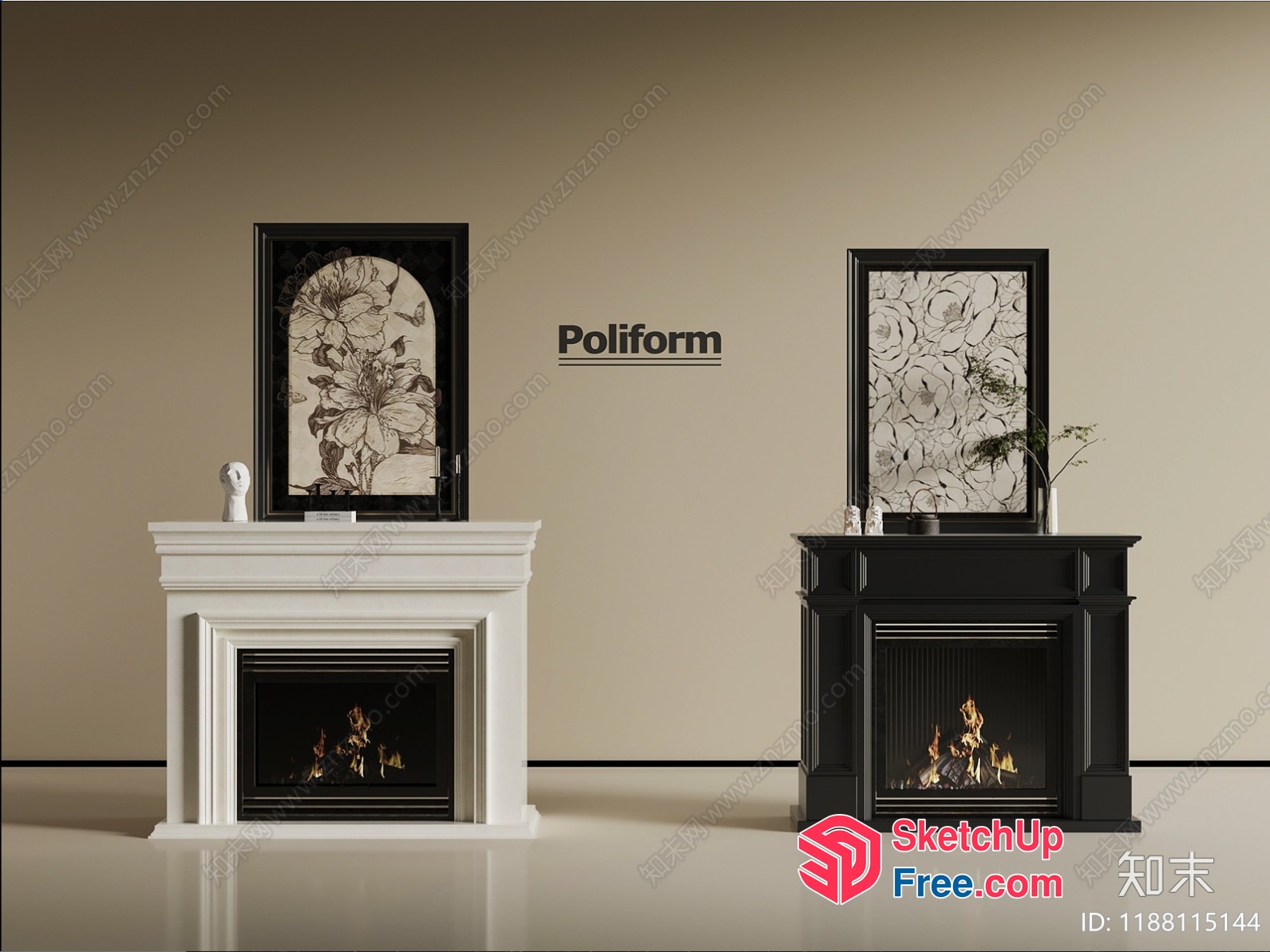Poliform Fireplace Design 3D SketchUp File