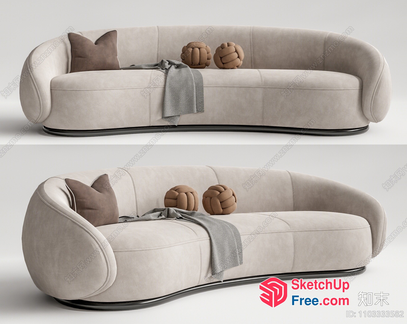 Elegant Curved Sofa Design 3D SketchUp File