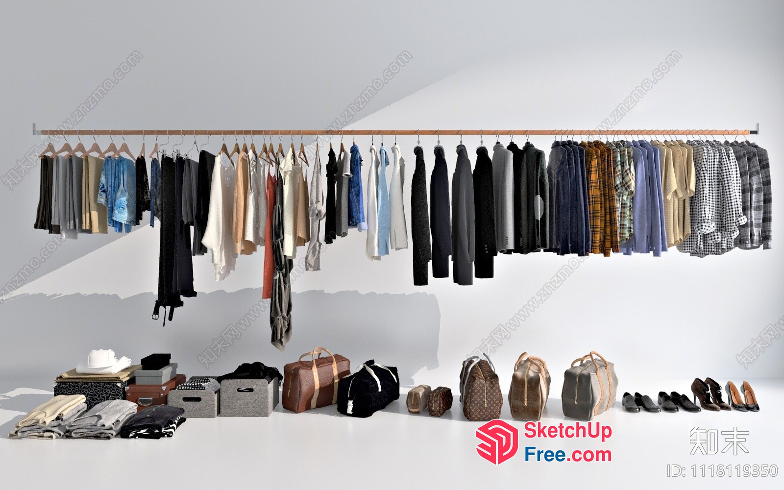 Clothing Display In A Well-Organized Room 3D SketchUp File