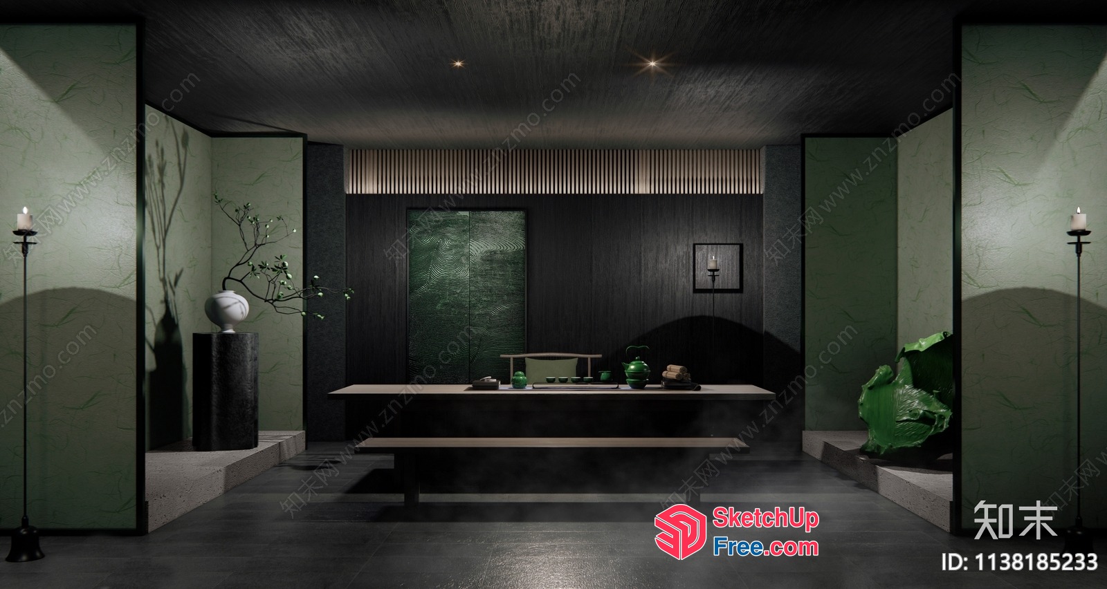 Japanese Style Minimalist Interior Decor 3D SketchUp File