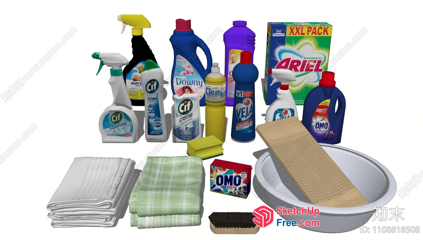 Cleaning Supplies And Home Decor Items 3D SketchUp File