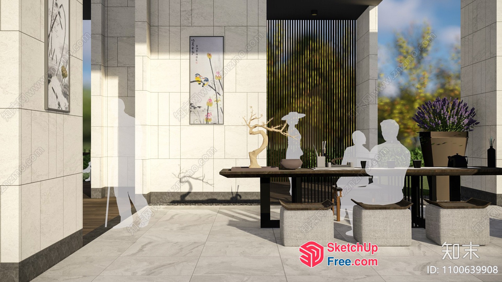 Modern Interior With Natural Elements And Artistic Touches 3D SketchUp File
