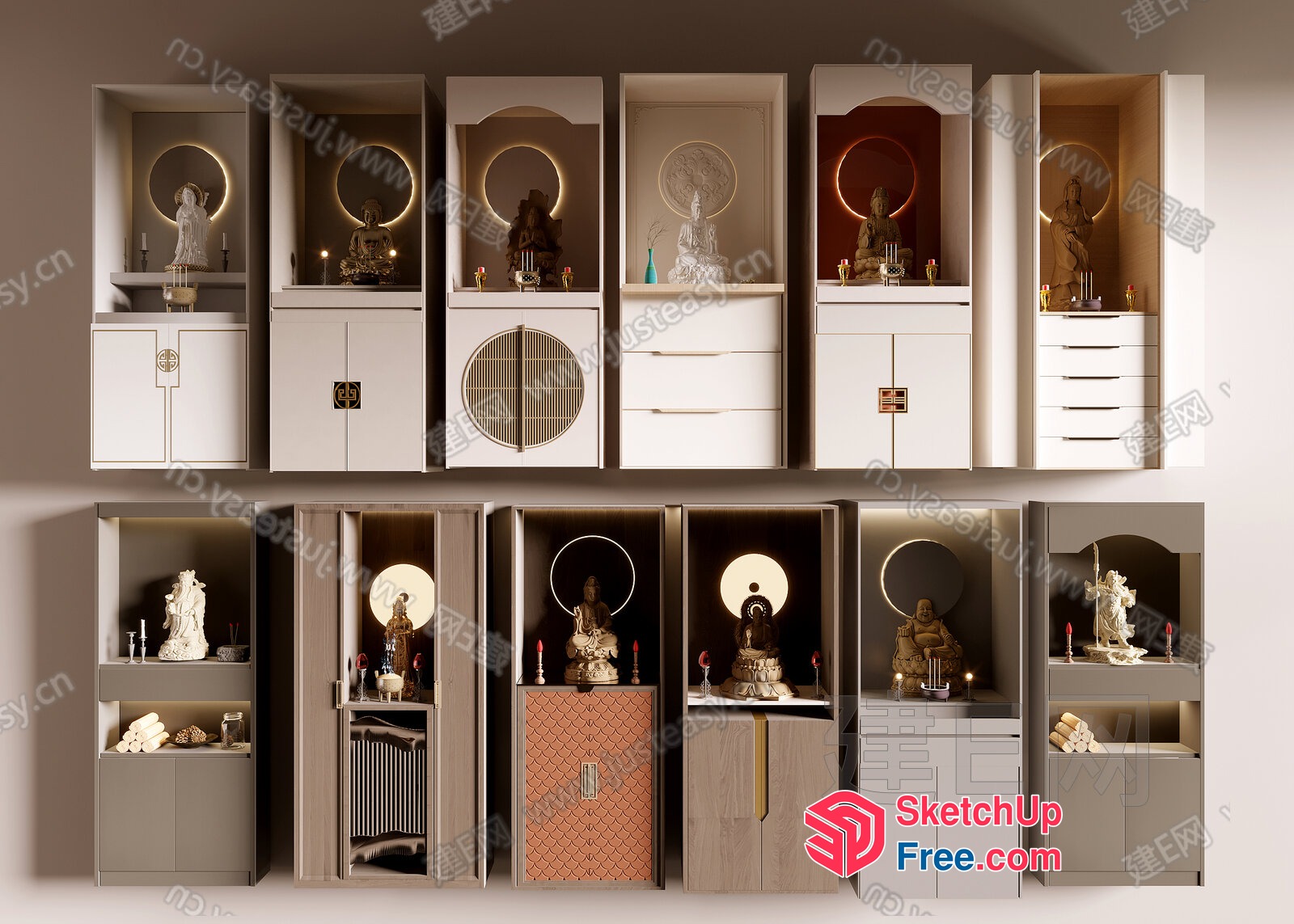 Buddhist Shrine Decorative Shelves 3D SketchUp File