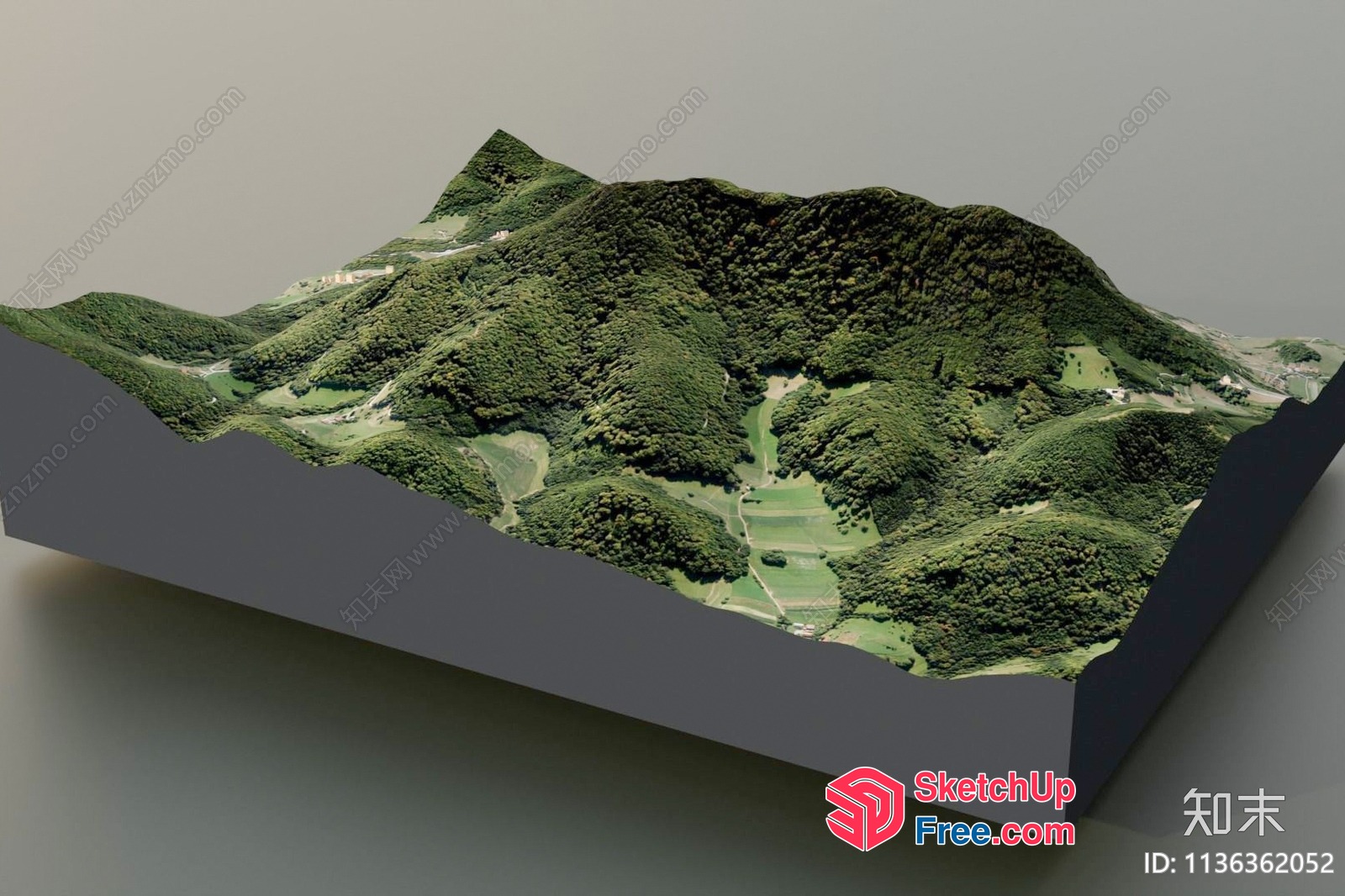 3D Model Of A Mountainous Landscape With Greenery 3D SketchUp File