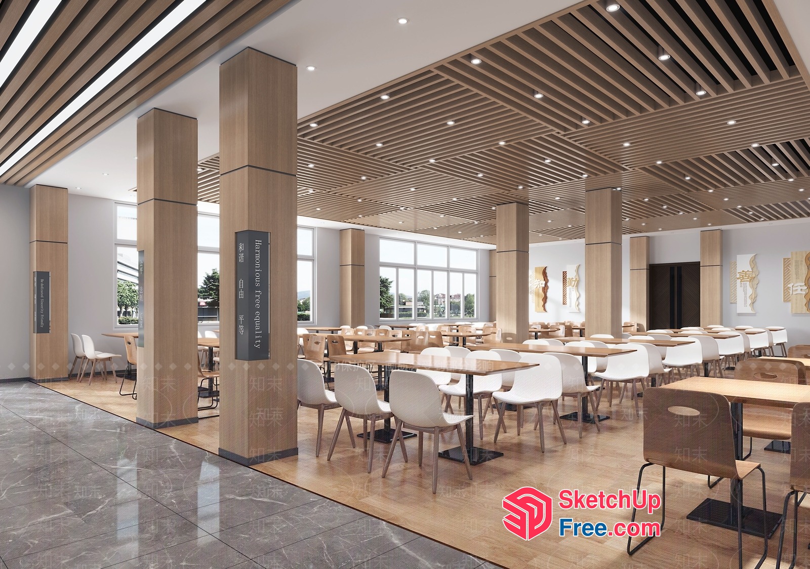Modern Minimalist Office Space 3D SketchUp File